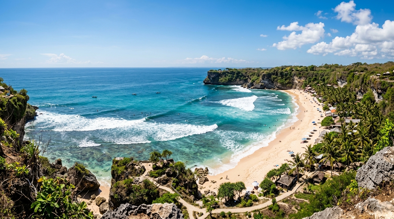Balangan Beach & Limestone Cliff