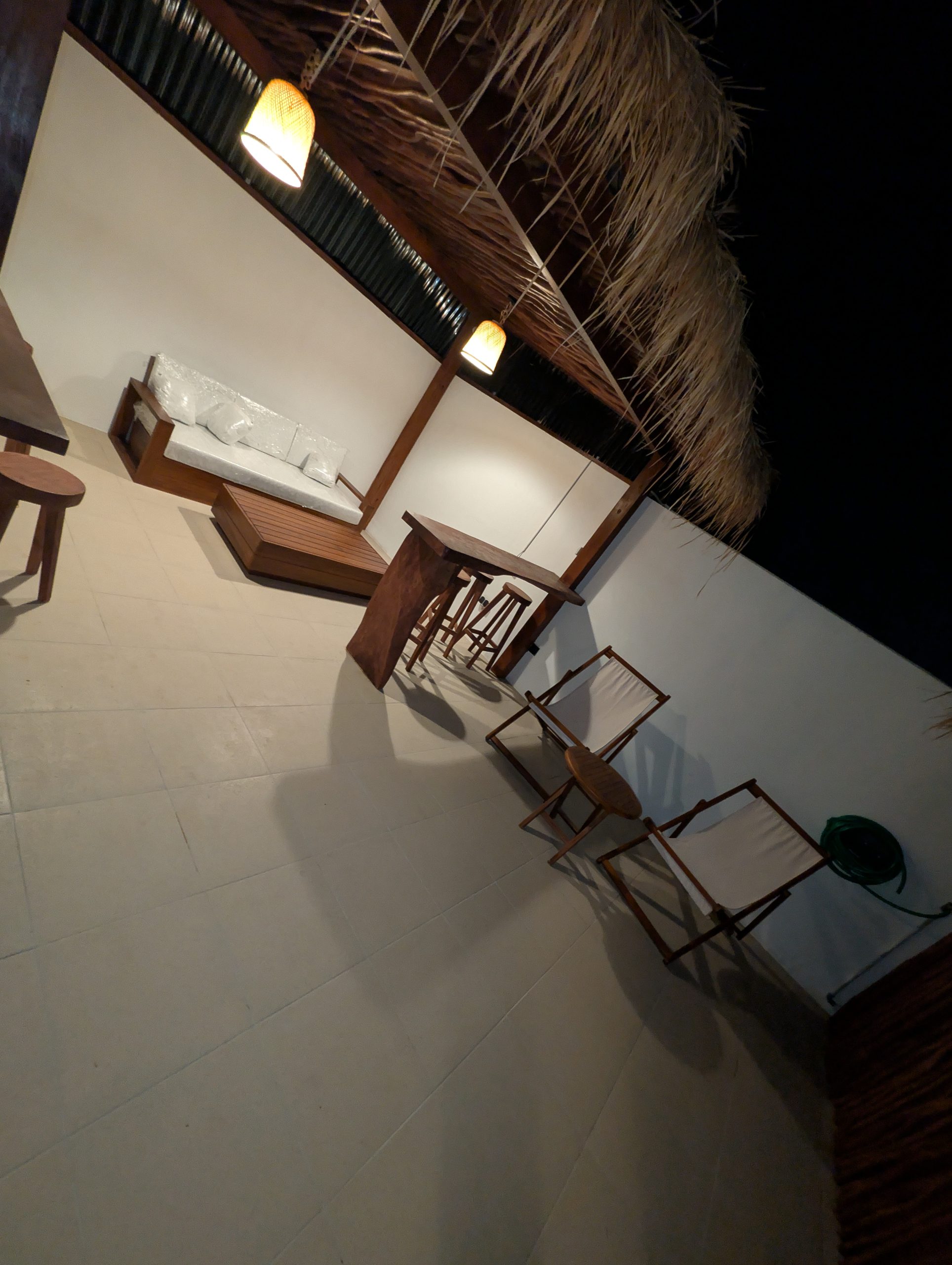 Night Lounge with Rattan Lanterns